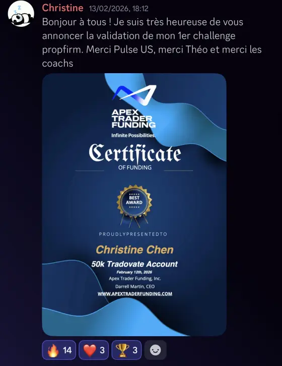 Résultat Christine, élève Pulse-US