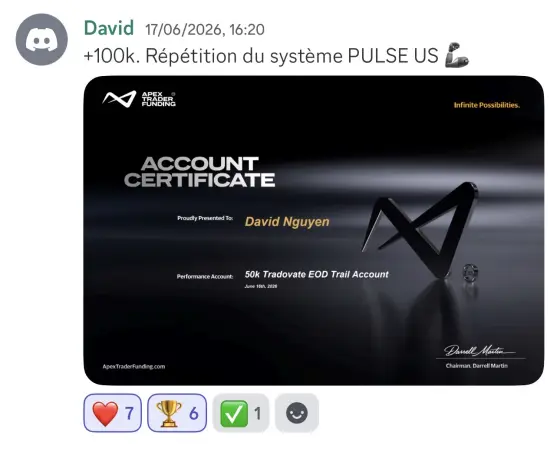 Résultat David, élève Pulse-US