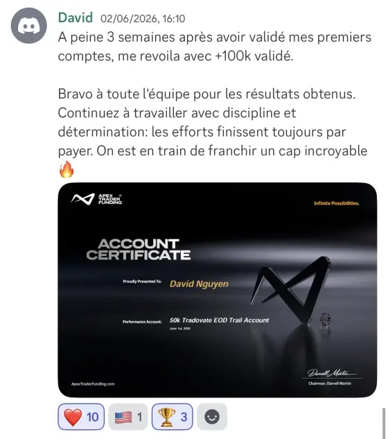 Résultat David, élève Pulse-US