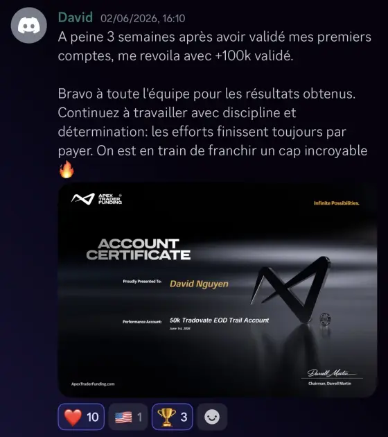 Résultat David, élève Pulse-US