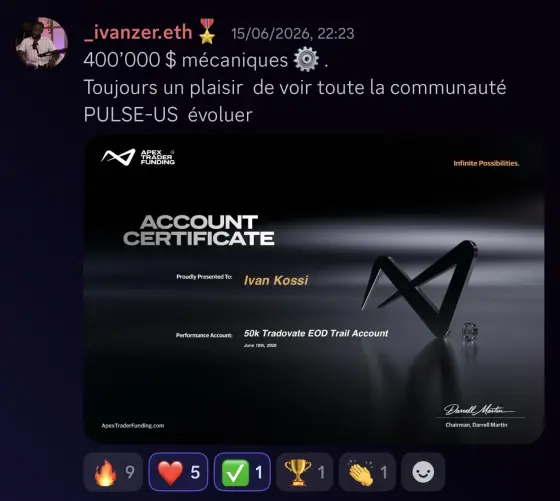 Résultat Ivan Kossi, élève Pulse-US