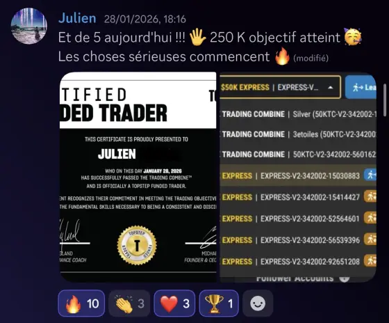 Résultat Julien, élève Pulse-US