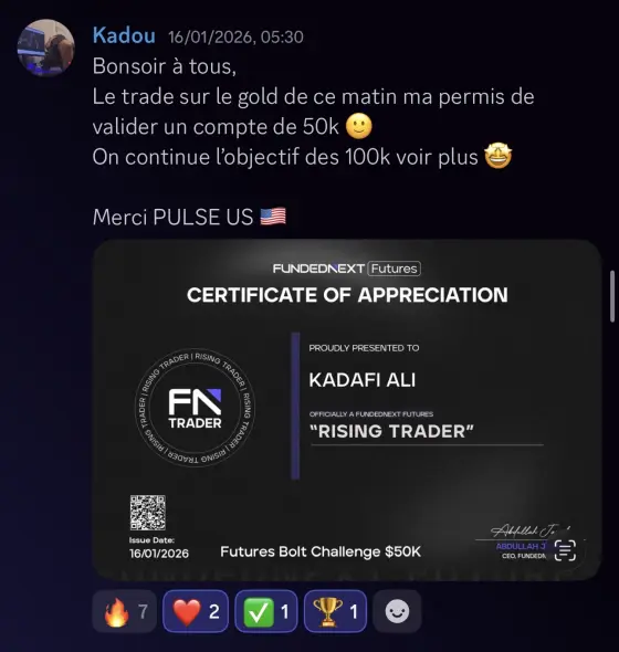Résultat Kadou, élève Pulse-US