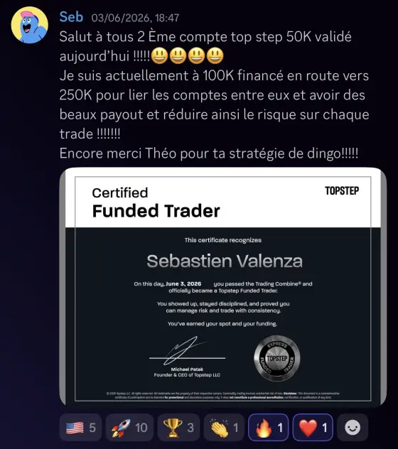 Résultat Sébastien, élève Pulse-US
